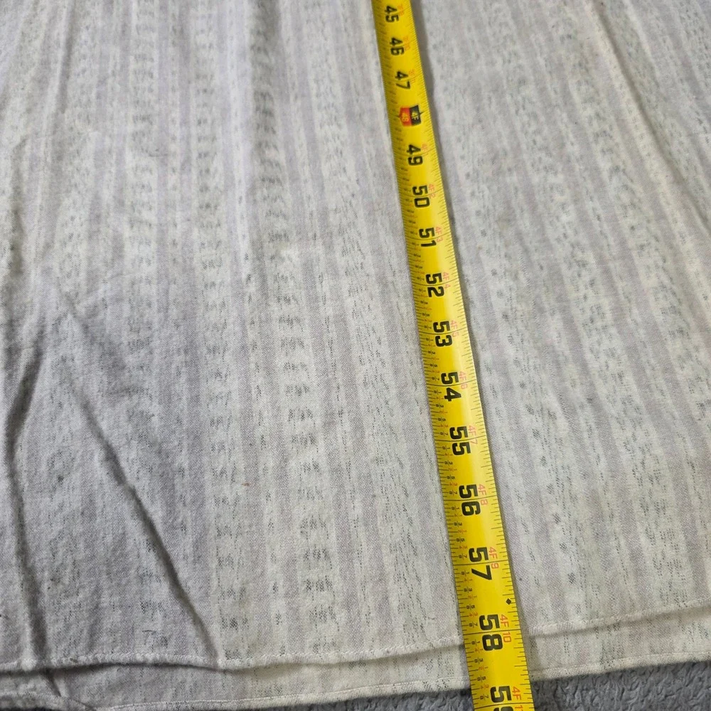 Faultless 1881 Womens 19 Nightgown Grey Striped Victorian Band Collar Long Slv